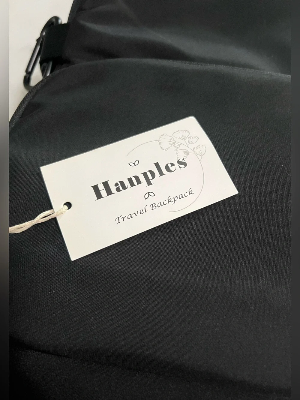 Hanples Black Canvas Travel Flight Backpack 17” Laptop Waterproof Antitheft NWT